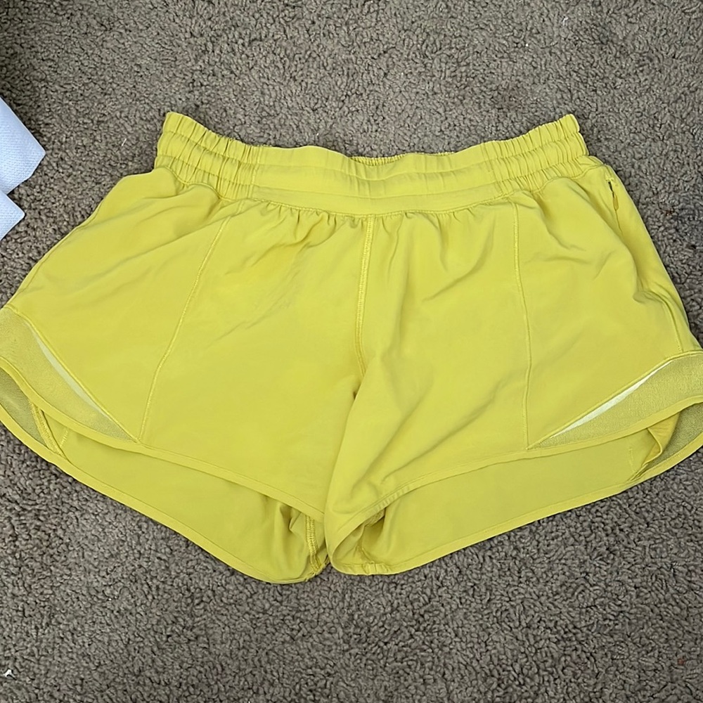 yellow lululemon shorts